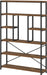 Rustic Bookcases and Book Shelves, Metal Wood 6 Tier Bookshelf and Book Rack Storage, Industrial Vertical Display Etagere Book Case 6 Shelf, Vintage Large Book Shelf for Bedroom Living Room, Brown