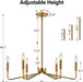 Gold Farmhouse Chandeliers for Dining Room, 6-Light Modern Chandelier Light Fixture, Brushed Brass Industrial Candle Lighting Hanging Ceiling for Living Room Bar Kitchen Island Lights