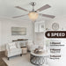 52" Crystal Chandelier Ceiling Fan with Lights - (Glam, Chrome)