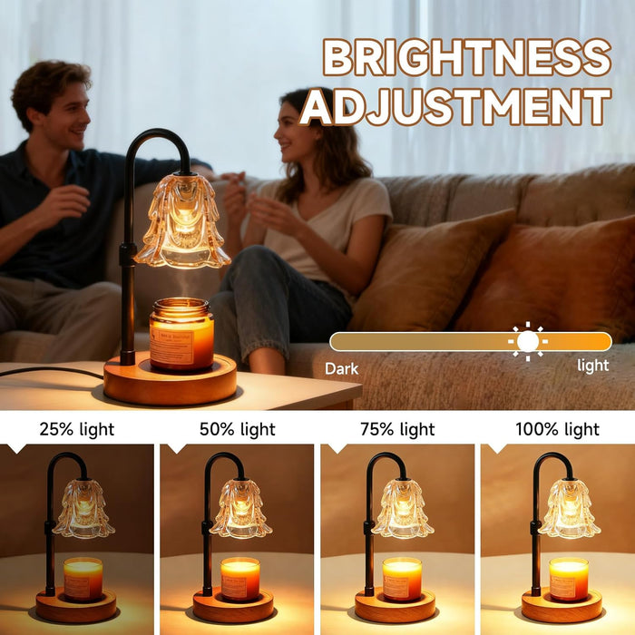 Candle Warmer Lamp Timer Dimmable, Adjustable Brightness&Timer,Smart Candle Melter,Safe&Fast Wax Warmer for Bedroom,Gifts