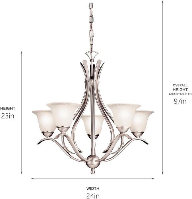 Dover 5-Light Chandelier, Brushed Nickel