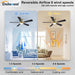 Ceiling Fans with Lights and Remote, 52 Inch Ceiling Fan with Light, Low Profile Reversible Gold Fandelier Ceiling Fan, Dimmable LED, Flush Mount, Quiet DC Motor, for Bedroom Kitchen
