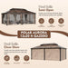 12x20 Polycarbonate Gazebo Dark Brown Aluminum Frame