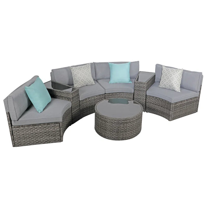 Rasmus 7 Piece Rattan Sofa Seating Group with Cushions