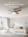 Ceiling Fans with Lights, 12 Speeds & 3 Fan Modes, Quiet DC Motor, Low Profile Easy to Install, Flush Mount Smart Ceiling Fan with Dimmable LED, 12H Timer for Bedroom, Remote, Silver, 44''