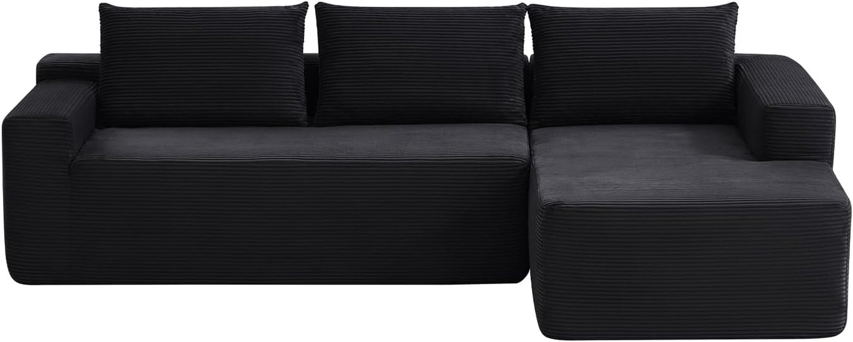96 Inch Cloud Contemporary Sectional Sofa Charcoal