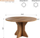 round Dining Table for 4-6 People - 47" Circle Kitchen Dinner Table with Sturdy Pedestal Base, Small Spaces Dinning Room Furniture for Living Room, Kitchen, Apartment, Brown