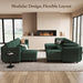Green Modular Sectional Sofa Featuring Deep Storage