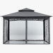 Gazebos for Patios 10X12 - Outdoor Steel Frame Gazebo with Mosquito Netting for Lawn Backyard Garden Deck (Dark Gray)