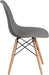 Elon Series Moss Gray Plastic Chair with Wooden Legs for Versatile Kitchen, Dining Room, Living Room, Library or Desk Use