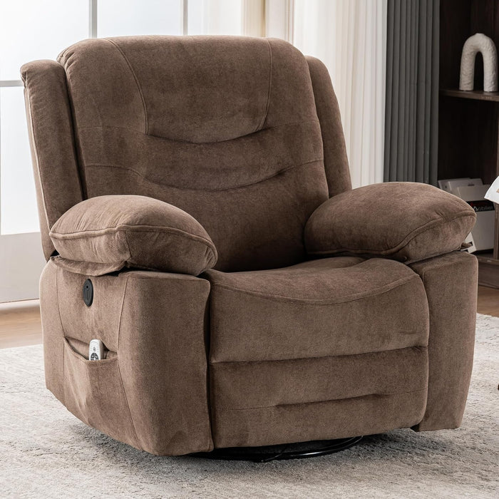 Large Power Recliner with Massage, Heat, and USB