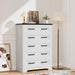 Tall Dresser Five Drawers Farmhouse White Distressed