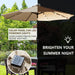 9 FT 32 LED Patio Solar Umbrella W/ Push Button Tilt and Crank Outdoor Umbrella Taupe