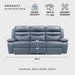 86.5" W Mnul Reclining Sof, Top Grin Lether Mtch Reclining Sof, Home Theter Seting, Wll Hugger Recliner Couch, Mnul Double Recliner RV Couch for Living Room, Blue