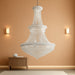 High Ceiling Chandelier 19-Lights Modern Crystal Chandeliers Silver Large Foyer Chandelier Fixtures for Staircase Living Room Hallway Entryway (H47 X W31.5)