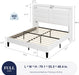 Full Size Platform Bed Frame with Charging Station & Storage Headboard, Upholstered Velvet Wingback Design & USB Port, Strong Wooden Slats Support, No Box Spring Needed, Easy Assembly, White