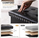 Folding Storage Ottoman Bench 30In, Leather Foot Rest Stools Ottoman with Storage, Coffee Table, End of Bed Bench Footstool for Living Room, Bedroom, Load 330 Lb, 30X15X15 Inches, Black