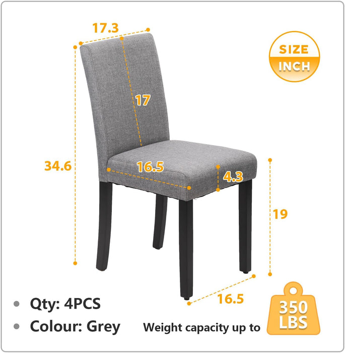 Dining Chairs Set of 4,Dining Room Chairs Kitchen Chairs Elegant Design Modern Fabric Upholstered Dining Chairs,Fabric Grey