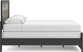 Signature Design by Ashley Jonnifer Queen Bed Frame with Headboard, Two-Tone Textured Look, Engineered Wood and Decorative Laminate, Warm Gray and Matte Black