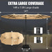 15FT Large Patio Patio Umbrella with Base & Solar LED Lights - Double-Sided,Kahaki