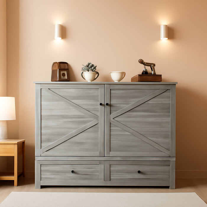 Murphy Bed Cabinet With Mattress Included Charcoal