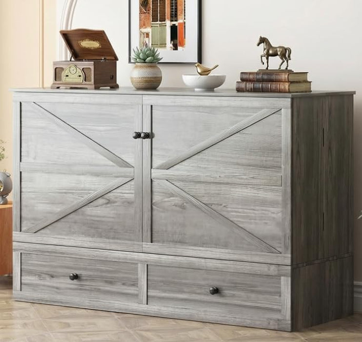 Murphy Bed Cabinet With Mattress Included Charcoal
