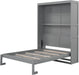 Full Size Murphy Bed Wall Bed with Shelves and Mattress Holder,Wood Hideaway Cabinet Chest W/Slat Support,Can Be Folded,For Small Room,Dorms,Gray