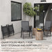 Set of 4 Patio Folding Chairs Armrests Black