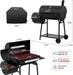 CC1830FC 28-Inch Barrel Charcoal Grill with Offset Smoker, 840 Sq. In. Cooking Area, Front Shelf, Charcoal Grill for Outdoor Grilling and Backyard Cooking, Black