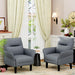 Gray Upholstered Suede Armchair With Durable Timber