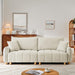 Cream Chenille Sleeper Sofa Bed With ExpandedStorage