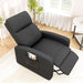 Recliner Chair for Adults, Reclining Sofa with Side Pocket, Linen Fabric Recliner Sofa with Adjustable Backrest and Footrest, Modern Home Theater Seating for Living Room, Bedroom