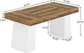 Two Tone 55Inch Solid WalnutFinish DoublePedestal Table