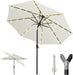 Patio LED Umbrella with Light | Solar Outdoor Umbrella | Market Table Parasol with Push Button Tilt and Crank, with Sturdy Pole & Fade Resistant Canopy, Easy to Set