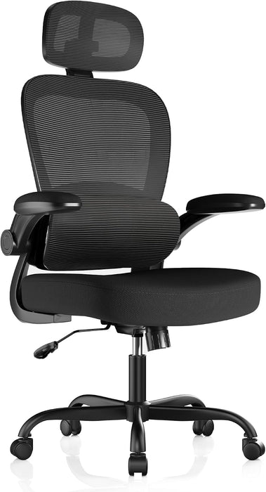 Ergonomic Office Chair 330 Lb with Wheels, Lumbar Support & Headrest