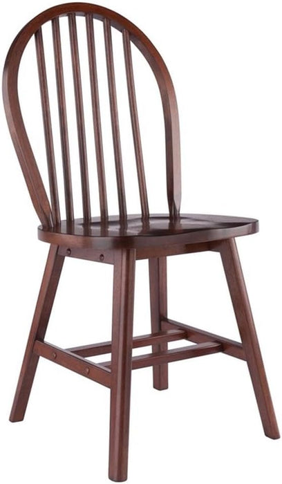 Windsor 2-Piece Chair Set, Solid Wood, Walnut Finish