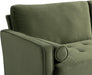 Olive Green Velvet Upholstered Sofa With PocketCoil