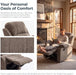 Manual Single Lounge Recliner Chair with Adjustable Backrest, Khaki