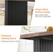 Modern Dining Table for 6-8, 71" Rectangular Farmhouse Kitchen Table with 3.6"×22.9" Black Fluted Wave Metal Legs & Wooden Top, Large Dining Table for Home Office, Dining, Walnut