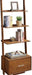 3 Tier American Heritage Ladder Bookcase with File Drawer, Dark Walnut