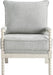 Kaylee Spindle Accent Chair with Antique White Wood Frame, Smoke Grey Fabric