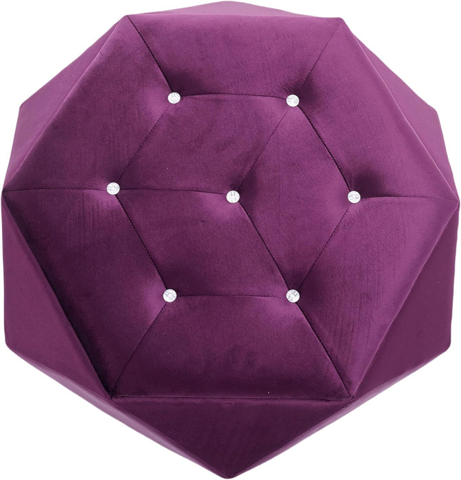 Kiin Velvet Storage Ottoman, Medium Ottoman Foot Rest, Foot Stools Ottoman with Storage, Living Room Sofa Couch Extra Seat, Modern Coffee Table for Home Office, Purple