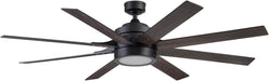 Ceiling Fans Xerxes Modern 62 Inch Ceiling Fan with Light, Remote Control Fan, LED Indoor Fan with 8 Blades, Matte Black and Ash Blade Finish Options, Matte Black (51473-01)