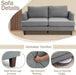 Gray Fabric Loveseat with Wood Legs