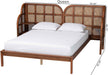 Cascadia Mid-Century Modern Walnut Brown Wood King Size Wingback Platform Bed