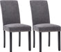 Dining Chair Upholstered Fabric Dining Chairs with Copper Nails,Set of 2,Grey