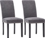 Dining Chair Upholstered Fabric Dining Chairs with Copper Nails,Set of 4,Grey