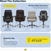Lautner Executive Home Office Desk Chair, Ergonomic High-Back with Adjustable Lumbar & Body Pillows, Smartlayers and Comfortcoils Technology, Mesh and Bonded Leather, Black/ Gray