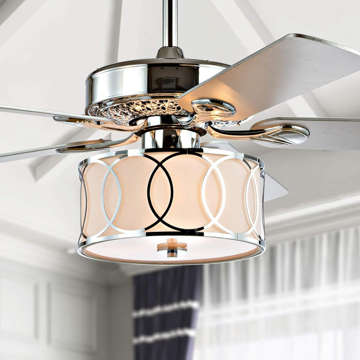 Contemporary Reversible Chrome Lighting Ceiling Fan