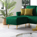 Living Room Ottoman Black Velvet Channel Tufted to Combine with Sectional Sofa or Armchair, Green